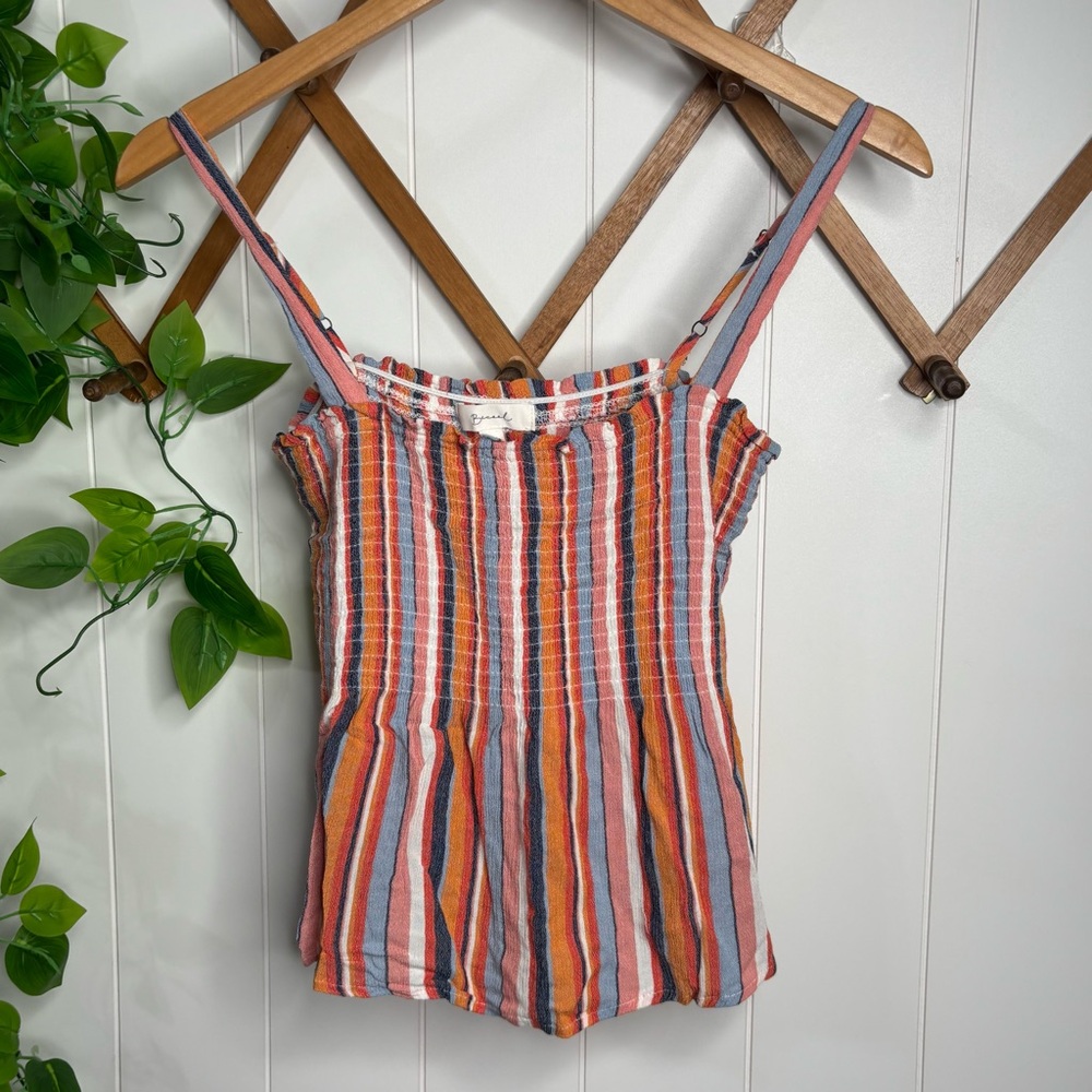 becool smocked striped tank top small